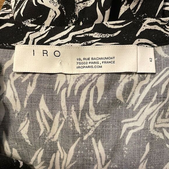 IRO Yhaz Mini Dress Long Sleeve in Black and White - Picture 6 of 8